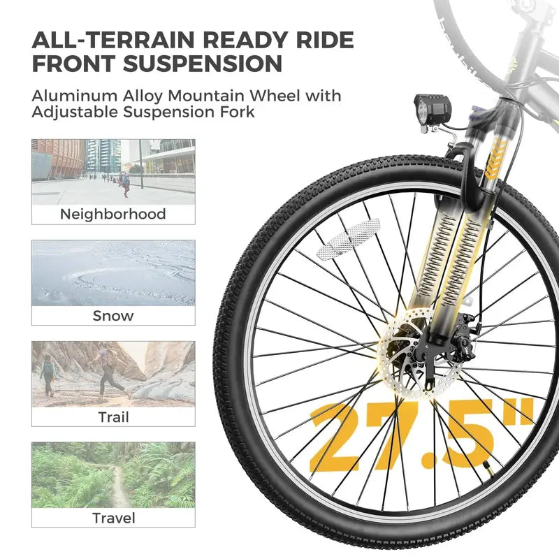 Heybike Race Max Electric Bike  500W Motor, 48V Battery, 27.5″ Tires, 7-Speed, Lightweight Commuter