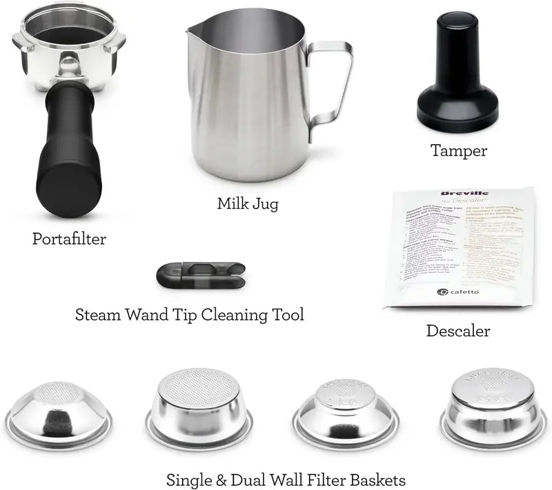 Breville Bambino BES450 Espresso Machine — Compact Brushed Stainless Steel Model