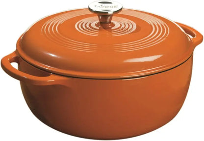 Lodge 6-Quart Caribbean Blue Enamel Cast Iron Dutch Oven  Ideal for Braising, Baking, and Slow Cooking