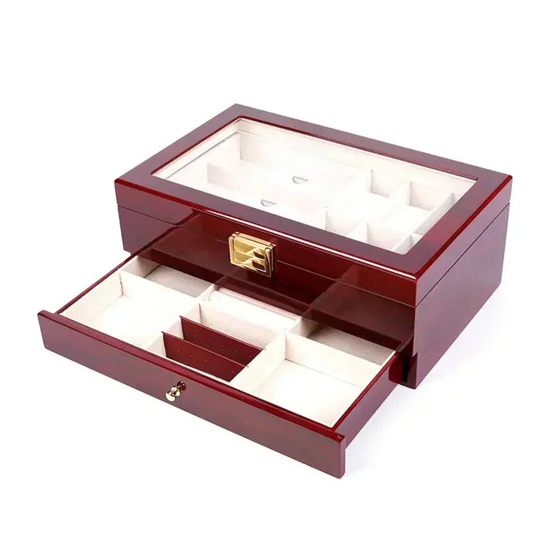 Wooden Valet Box  Watch, Sunglasses & Jewelry Display and Storage Drawer