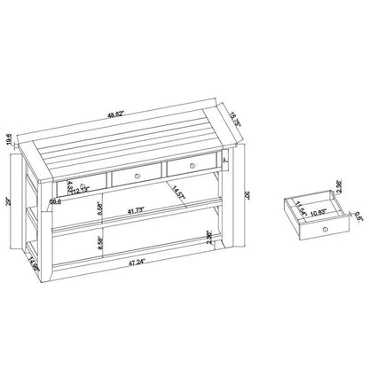 Wooden Console Table with Storage  3-Drawer + 2-Shelf Entryway or Living Room Organizer