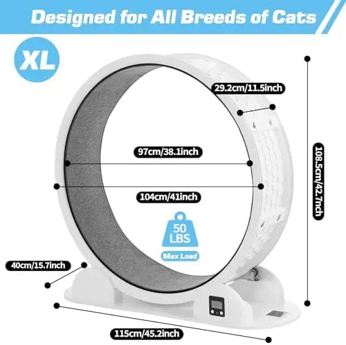 41″ Cat Exercise Wheel with Pedometer  Fast, Easy Installation for Indoor Cat Fitness