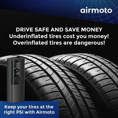 Airmoto Portable Tire Inflator  Digital Air Compressor for Cars with Precision Pressure Gauge