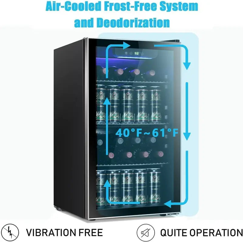 Antarctic Star Dual-Purpose Wine & Beverage Cooler  26-Bottle / 130-Can Capacity Mini Cellar