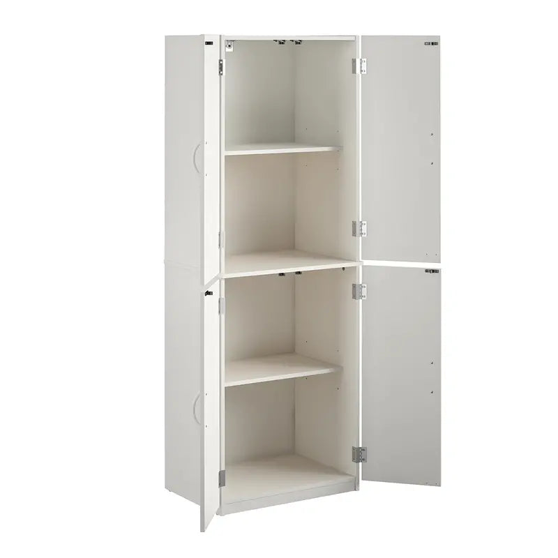 Mainstays 4-Door 5′ Storage Cabinet, White Stipple