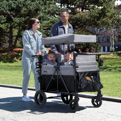 Delta Children Jeep Wrangler 4-Seater Stroller Wagon  Ride-On Toy & Transport Cart