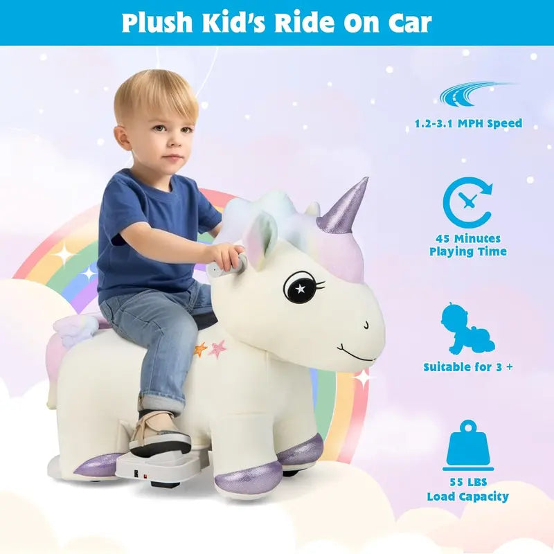 6V Battery-Powered Electric Unicorn Ride-On Toy for Kids  Interactive Motion & Sound