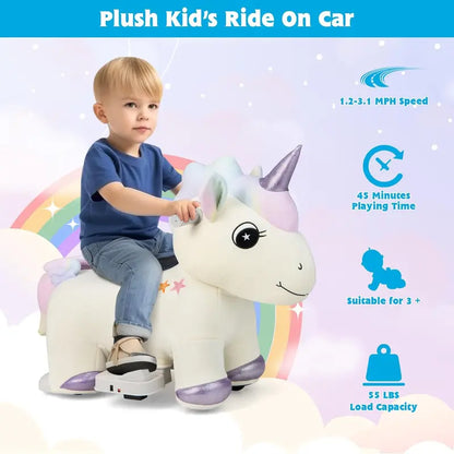 6V Battery-Powered Electric Unicorn Ride-On Toy for Kids  Interactive Motion & Sound