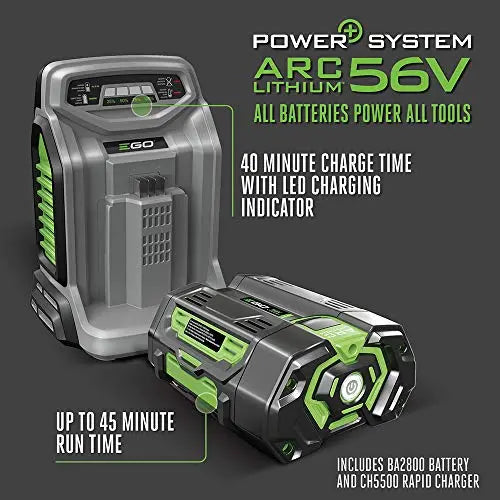 Power+ LM2101 Cordless Lawn Mower  21-Inch Deck, 56V Lithium-Ion System with 5.0Ah Battery