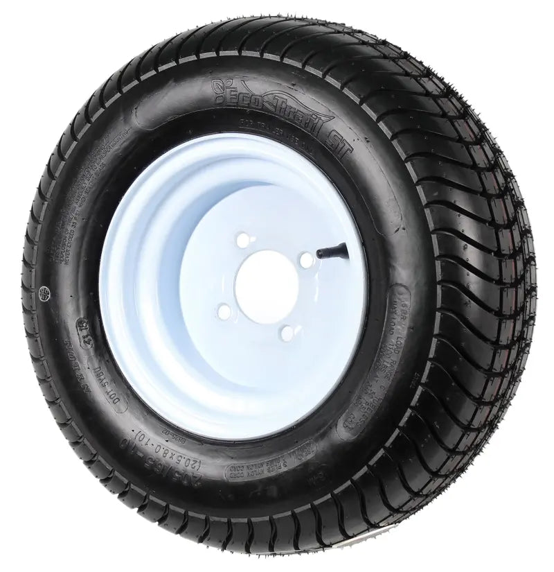 2-Pack Trailer Tires On Rims 20.5 X 8 X 10 205/65-10 20.5X8.0-10 4H White Wheel