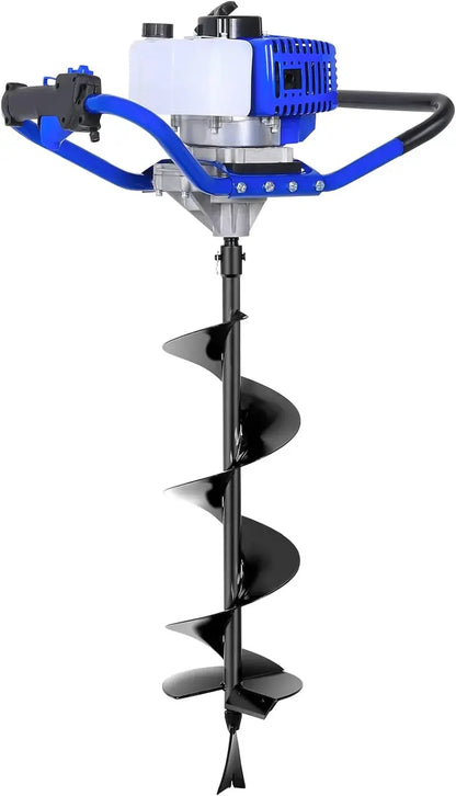 Gas-Powered Post Hole Digger  52cc 2-Stroke Engine with 8″ Auger Bit and EPA Compliance