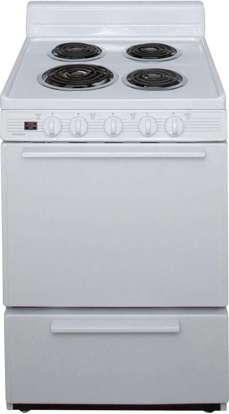 Premier 24-Inch Built-In Electric Range  White Freestanding Oven & Cooktop Combo