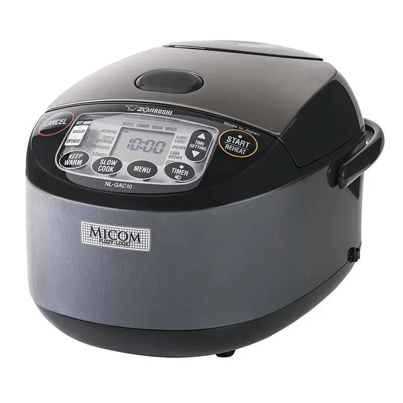 5.5-Cup Umami Micom Rice Cooker & Warmer  Metallic Black with Fuzzy Logic Technology