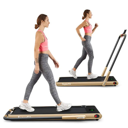 Compact Folding Under-Desk Treadmill  2.25 HP Dual-Mode Superfit Walking Machine