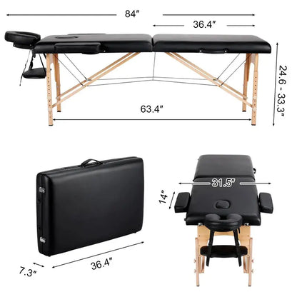 Yaheetech Portable Folding Massage Table for Spa, Tattoo, and Beauty Services