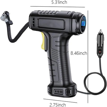 12V Tire Inflator with Emergency LED Flashlight and Digital Pressure Gauge
