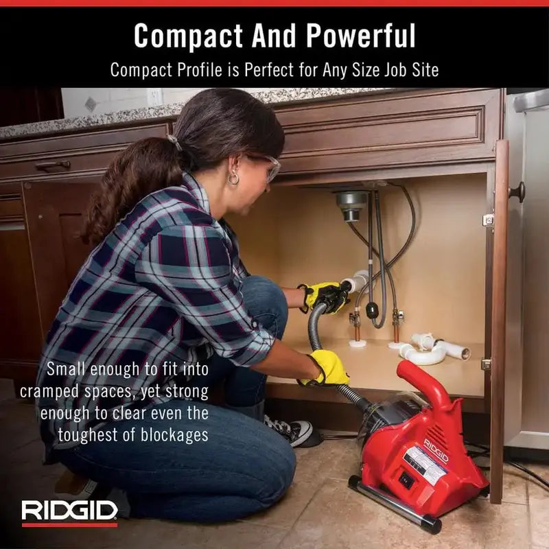 RIDGID PowerClear Drain Snake  120V Heavy-Duty Auger for Sinks, Showers &amp; Tubs (Model 55808)
