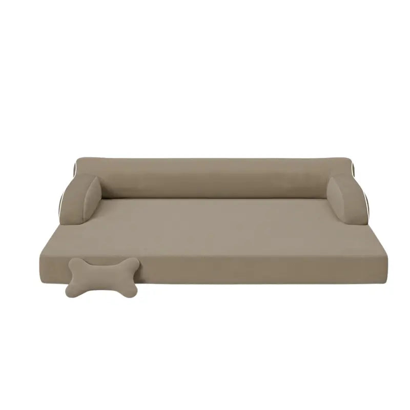 Extra-Large Cooling Memory Foam Dog Bed with Removable Washable Cover and Supportive Bolsters
