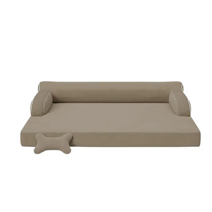 Extra-Large Cooling Memory Foam Dog Bed with Removable Washable Cover and Supportive Bolsters