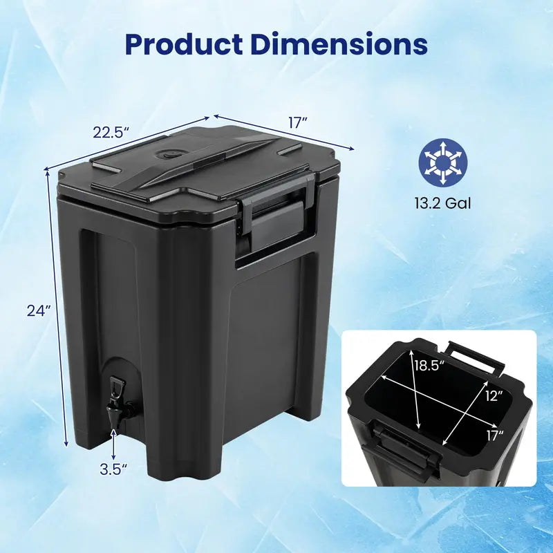 13.2-Gallon Insulated Beverage Dispenser for Parties & Events