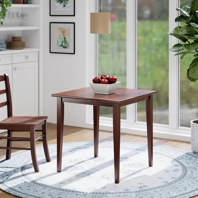 Antique Walnut Square Groveland Dining Table — Solid Wood Design for Traditional or Transitional Interiors