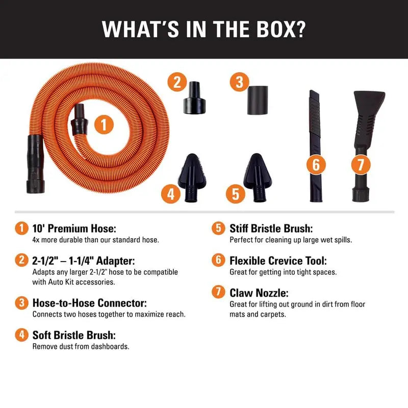 RIDGID 1-1/4 in. Premium Car Cleaning Accessory Kit for RIDGID Wet/Dry Shop Vacuums VT2534