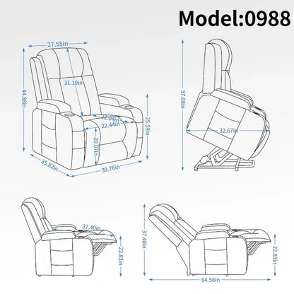 La-Z-Boy Power Lift Recliner with Single-Motor Massage, Heating, and USB Port