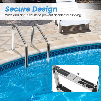 Heavy-Duty Non-Slip Swimming Pool Ladder  4-Step Sturdy Aluminum Design