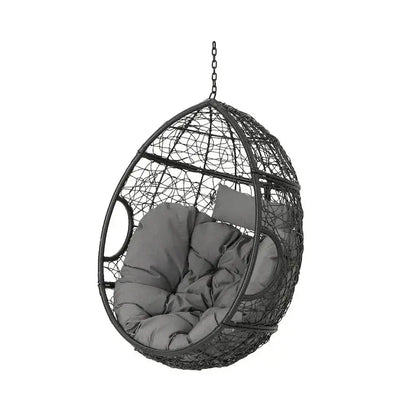 Waterproof Hanging Wicker Egg Chair  Outdoor Hammock Seat with Cushions, 300 lb Capacity