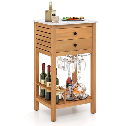 Backyard Bar Buffet Sideboard  Weather-Resistant Outdoor Serving Cabinet for Deck or Garden