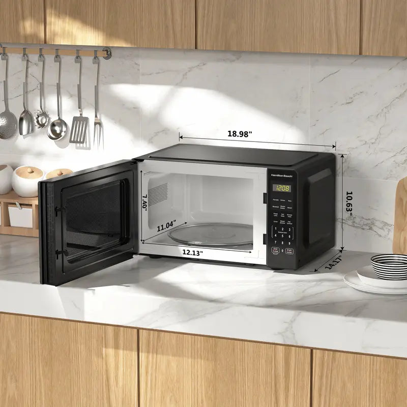 Hamilton Beach 0.9 Cu Ft Countertop Microwave  900W Stainless Steel with Sensor Cooking & LED Display