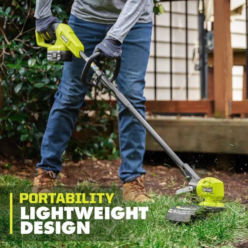 RYOBI ONE+ 18V 13 in. Cordless Battery String Trimmer/Edger with 4.0 Ah Battery and Charger P20180