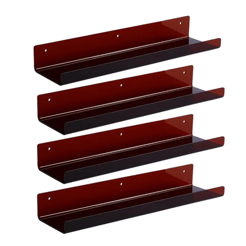 15-Inch Acrylic Floating Wall Shelves  Modern Bathroom Organizer Set