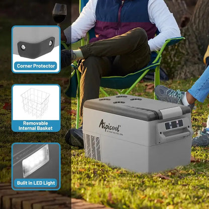 12V/24V Portable Car Refrigerator  42-Quart Dual-Zone Freezer for RVs, Trucks, and Outdoor Adventures (-4°C to 68°C)