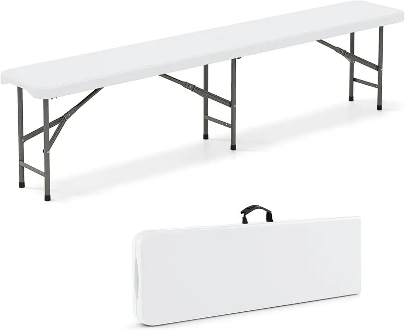 6-Foot Heavy-Duty Plastic Folding Bench  1320 lb Weight Capacity, Lightweight Portable Design