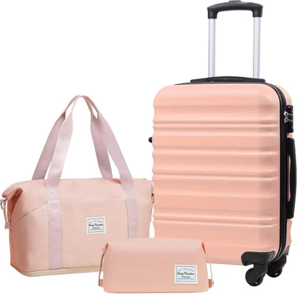 LONG VACATION ABS+PC 6-Piece Luggage Set  Expandable Hardshell Suitcases with YKK Zippers, TSA Locks & 360° Wheels