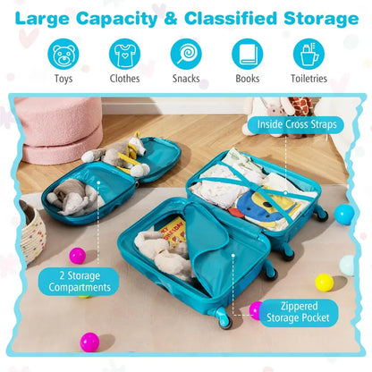 Toddler Travel Luggage Set  Navy 2-Piece Spinner Suitcase Bundle for Young Travelers