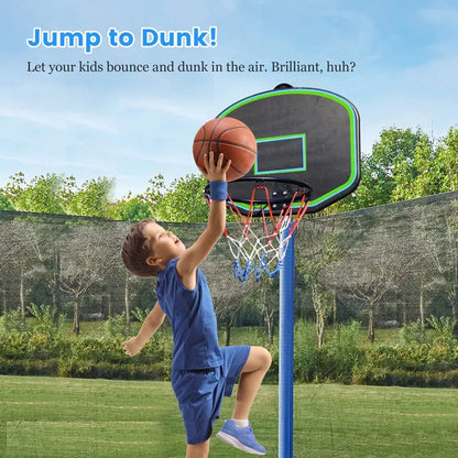 SEGMART 10Ft Trampoline for Kids with Basketball Hoop and Enclosure Net/Ladder