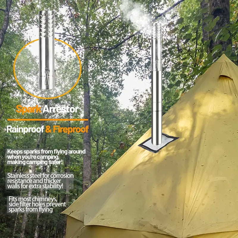 Compact Wood-Burning Hot Tent Stove for Ice Fishing, Hunting & Outdoor Cooking