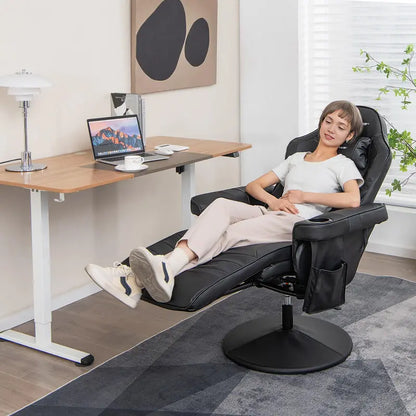 Ergonomic Gaming Chair with Adjustable Height, Massage Function & Retractable Footrest