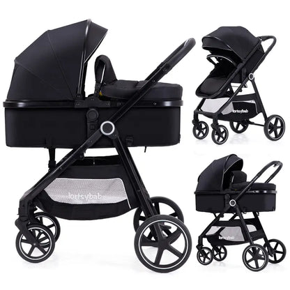 Lortsybab 2-in-1 Folding Infant Stroller  Reversible Seat, Compact Bassinet Design