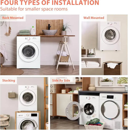 1.8 Cu. Ft. Portable Compact Dryer  Exhaust-Duct Compatible, Space-Saving Design