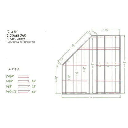 Colonial-Style 10′ x 10′ Wooden Storage Shed with Shingled Roof