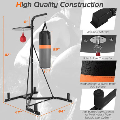 Dual-Use Boxing Stand  Stable Mount for Heavy Bags and Speed Bags