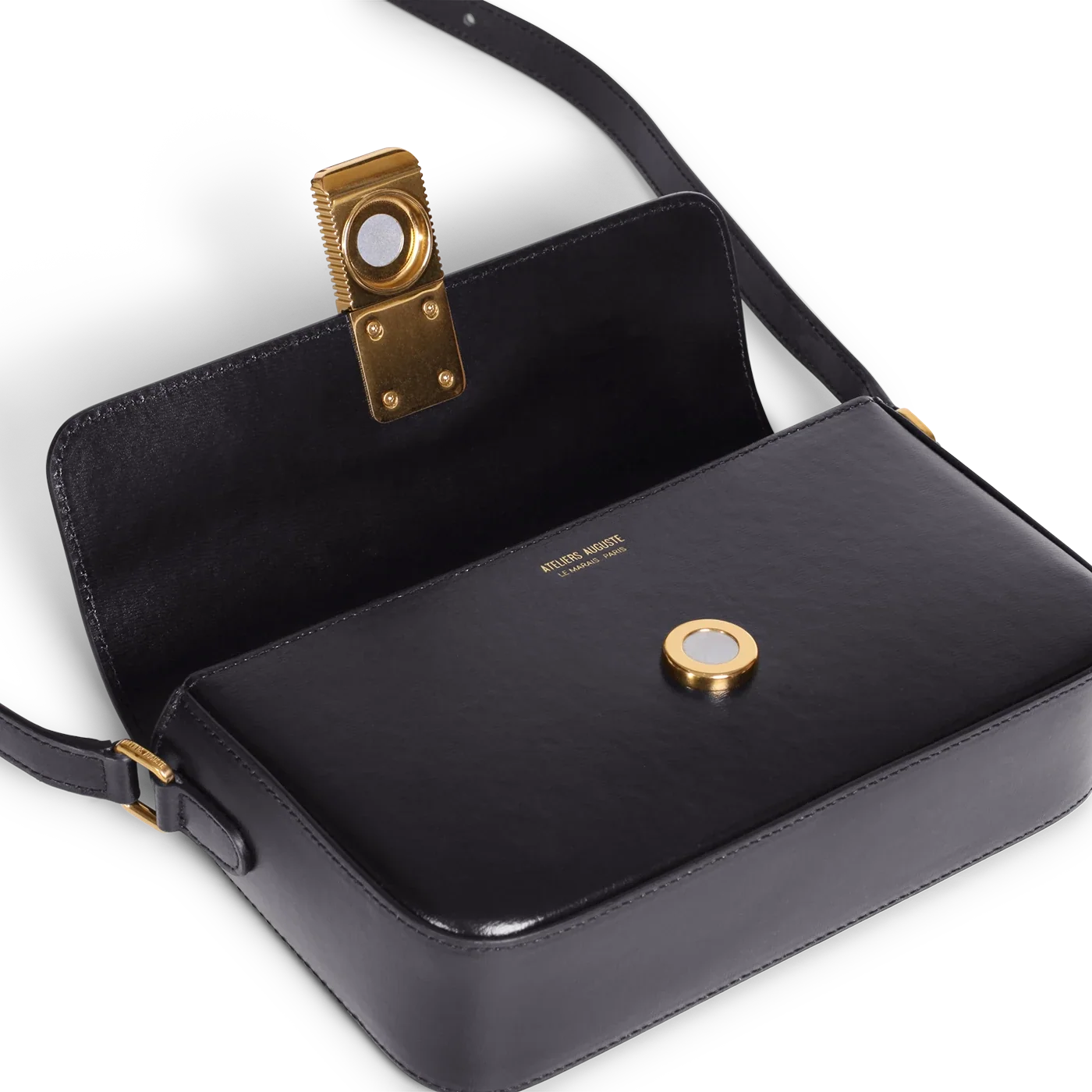 Monceau Baguette - Cuir Box Noir