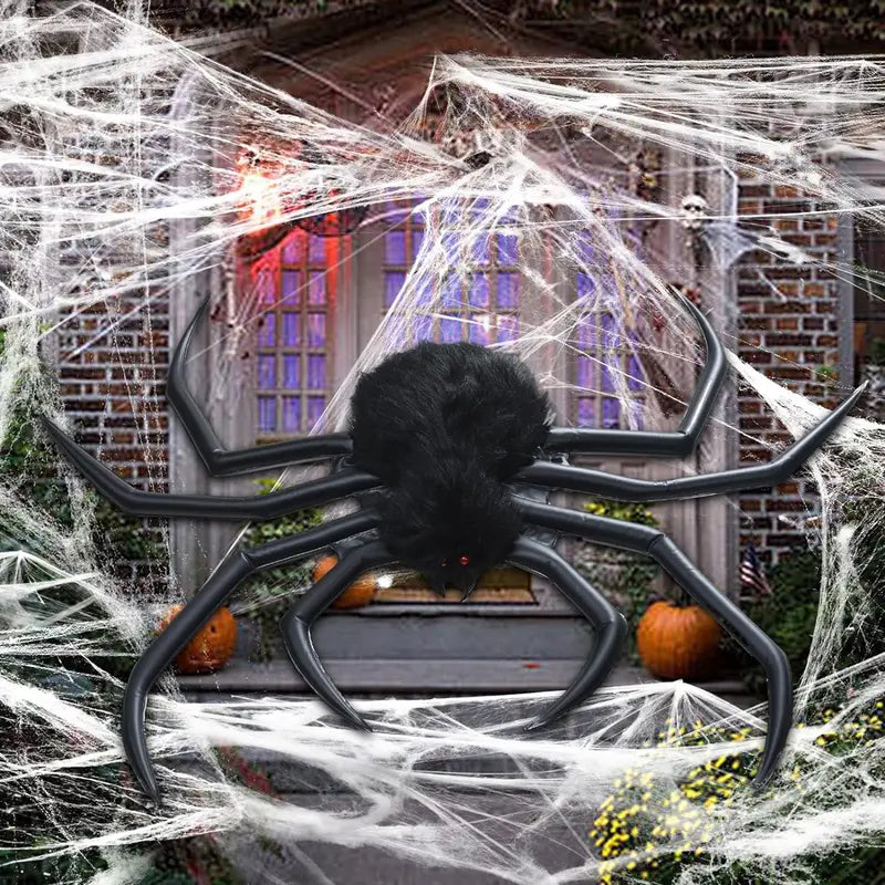 Large Outdoor Halloween Inflatable Spider with Built-In LED Lights