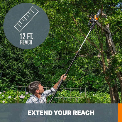 Worx WG322 20V Cordless 10-Inch Pole Saw and Chain Saw Combo  Power Share Compatible