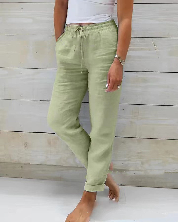 Pantalon Lin et Coton Taille Haute "Riviera"