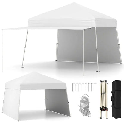 9.2′ x 14′ Pop-Up Canopy Tent  UPF50+ Outdoor Shelter with Two Sidewalls & Adjustable Slant Legs