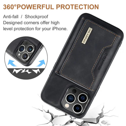 Executive Black Leather iPhone Wallet Case  Sleek, Functional & MagSafe Ready